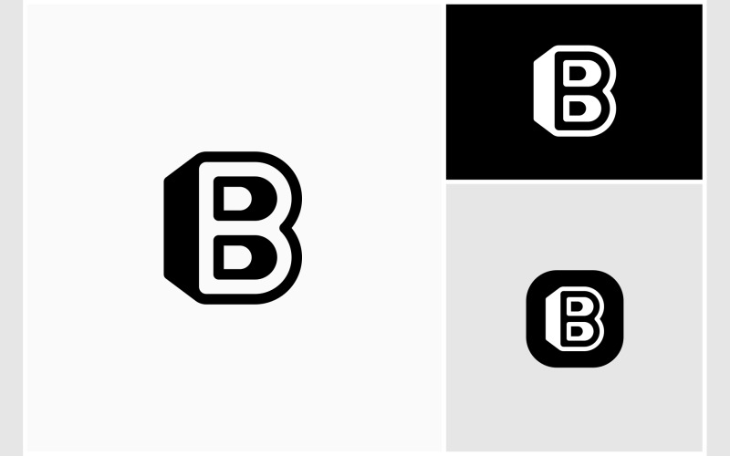 letter b d simple flat logo original