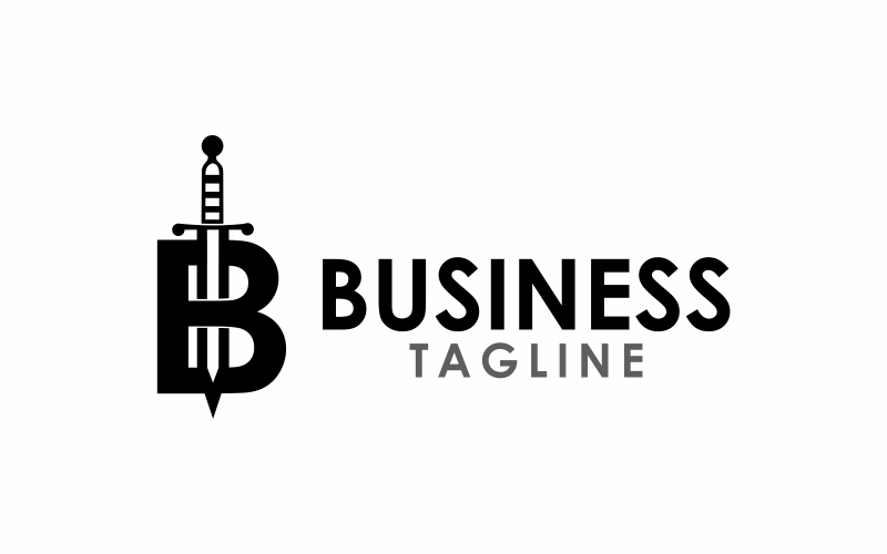 letter b abstract sword logo template original