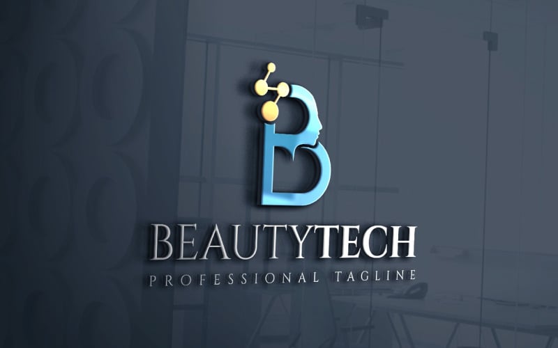 letter b beauty technology logo design original