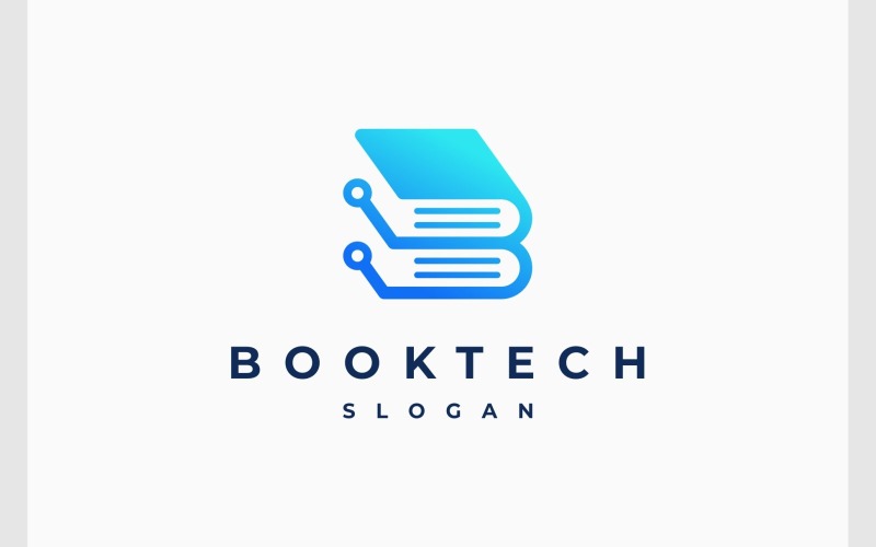 letter b book technology modern logo original