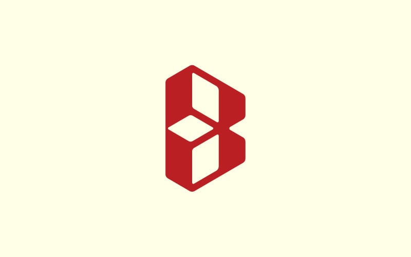 letter b box logo design template original