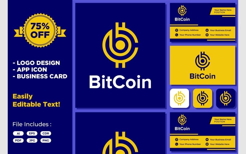 letter b c crypto currency coin logo original