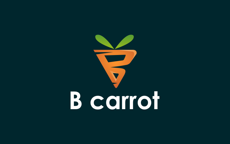 letter b carrot logo template original