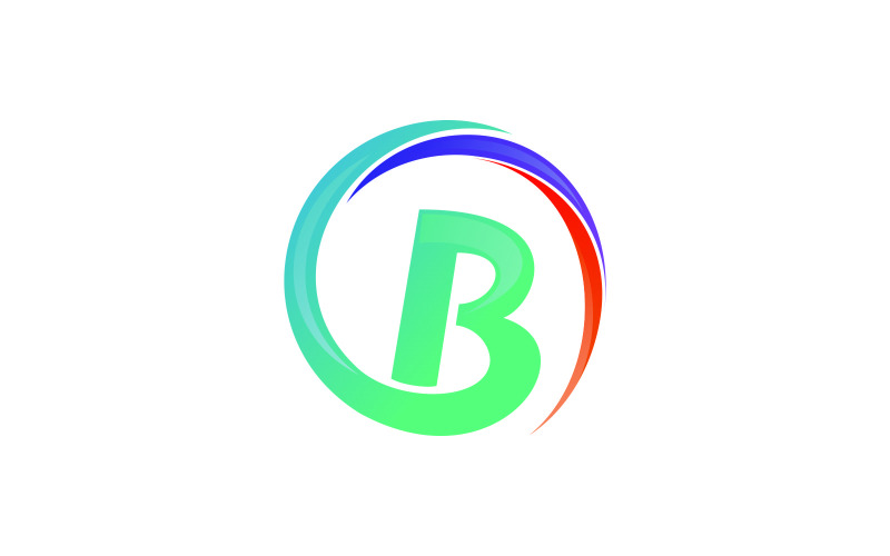 letter b colorful circle logo template original