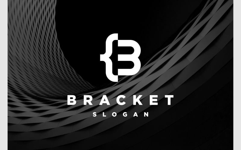letter b curly bracket code logo original