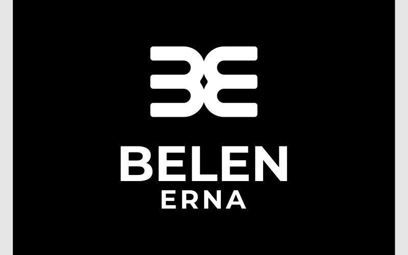 letter b e minimalist monogram logo original