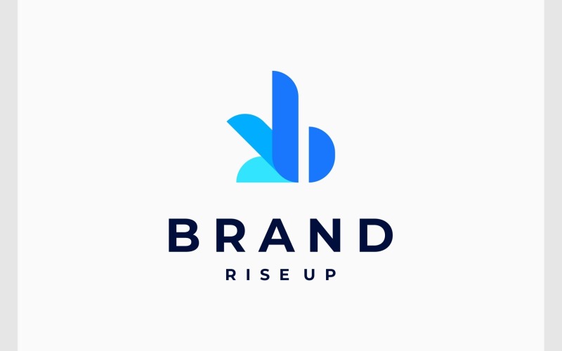 letter b initial business rise up success logo original