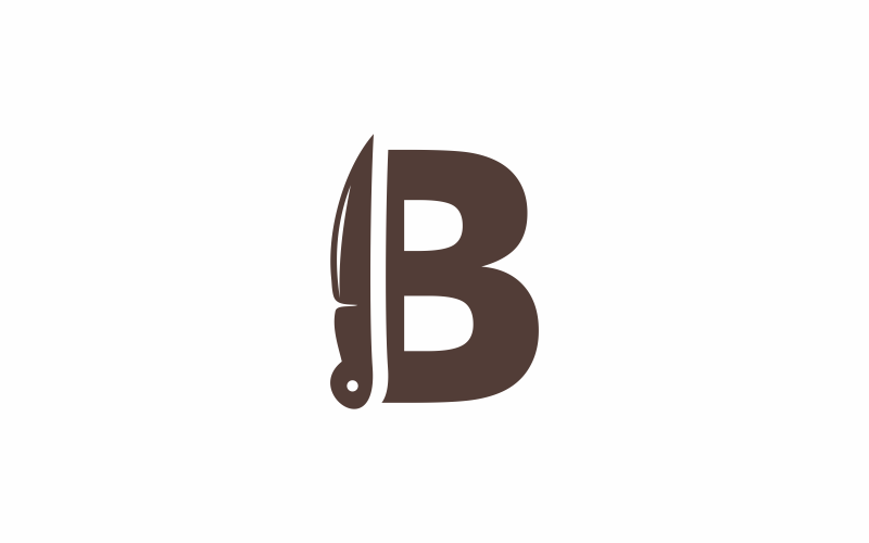 letter b knife logo template original