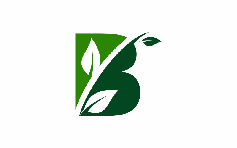 letter b leaf logo template original