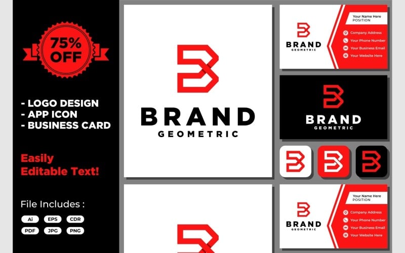 letter b monogram geometric logo original