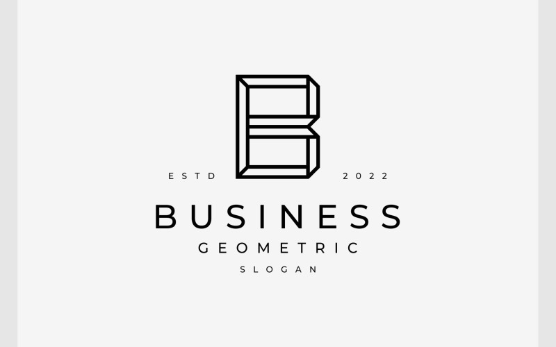 letter b origami geometric logo original