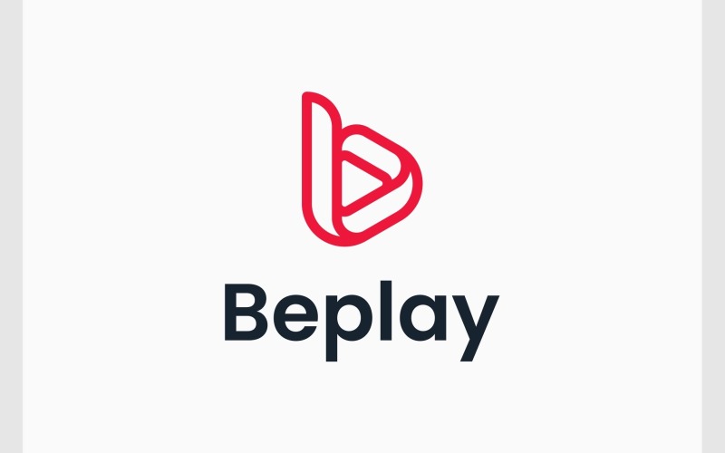 letter b play button video logo original