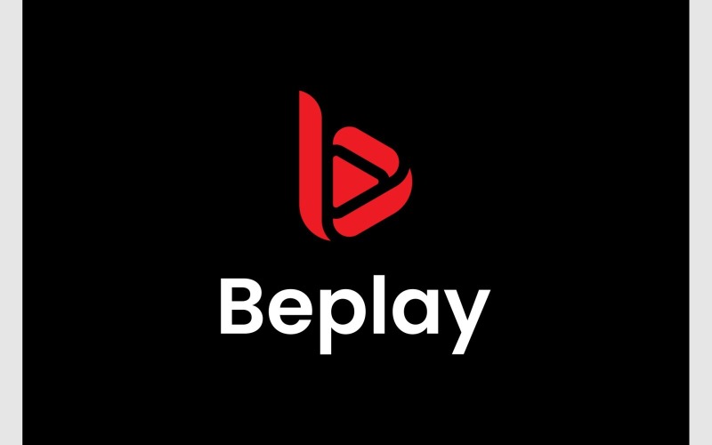 letter b play button video media logo original