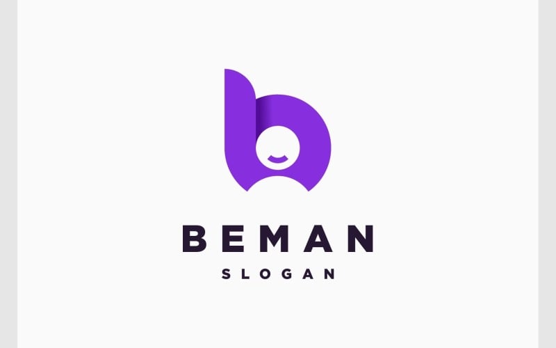 letter b profile people human logo original