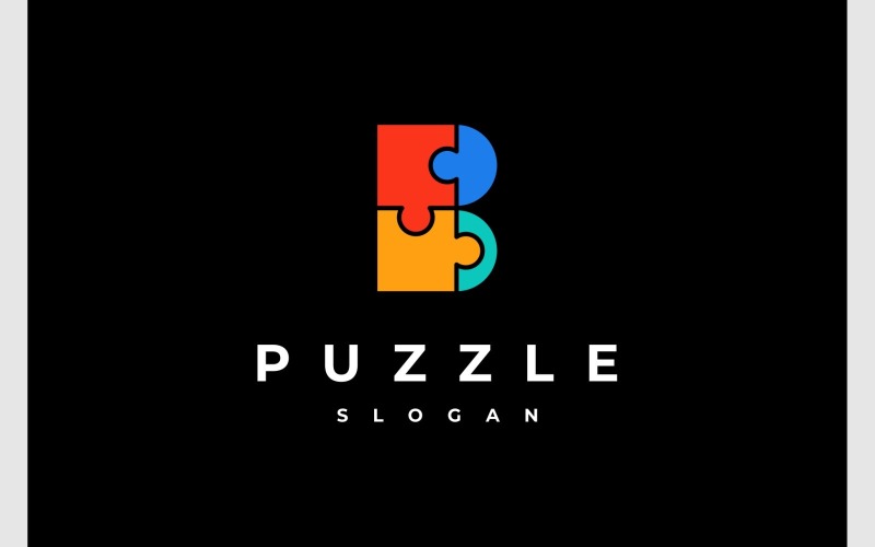 letter b puzzle jigsaw monogram logo original