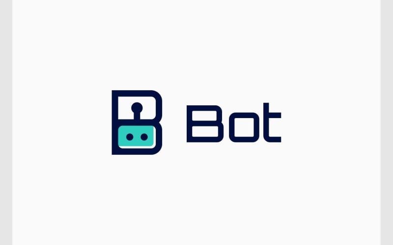 letter b robot bot robotic logo original