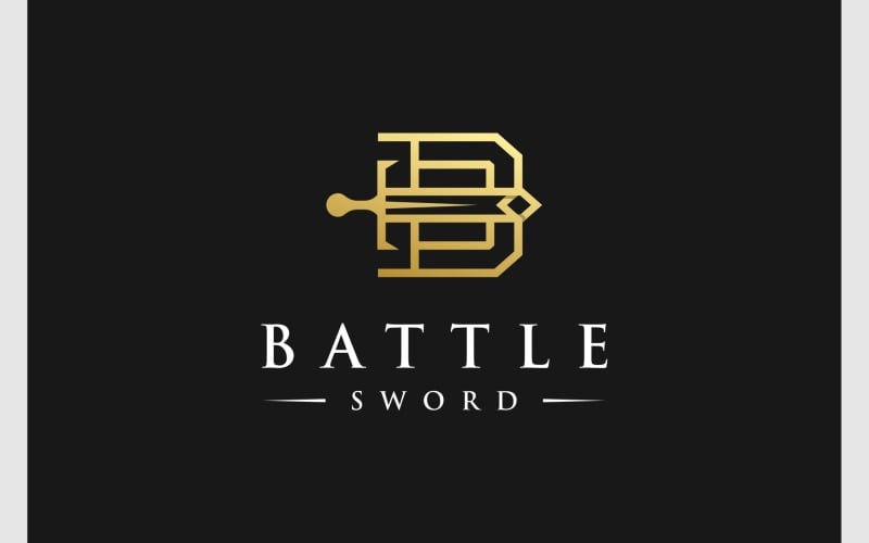 letter b sword knight luxury logo original