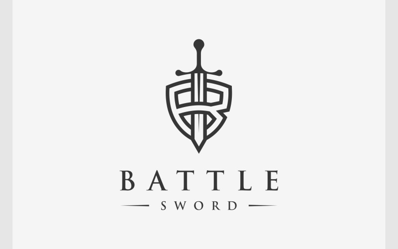 letter b sword shield guard logo original