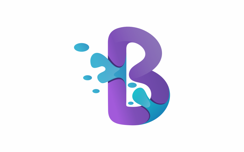letter b water logo template original