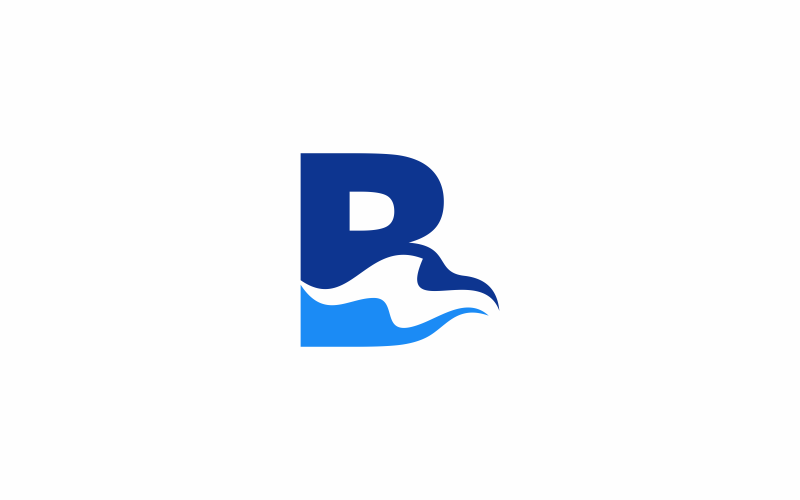 letter b wave logo template original