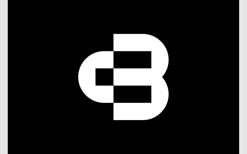letter bc cb modern simple logo original