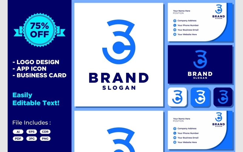 letter c monogram simple icon logo original