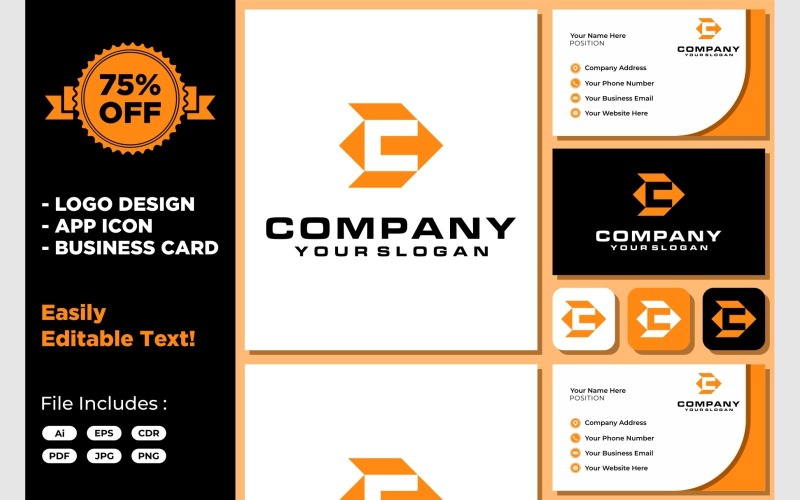 letter c arrow startup success logo original