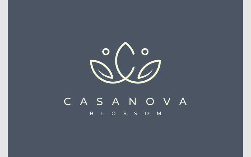 letter c blossom leaf flower logo original