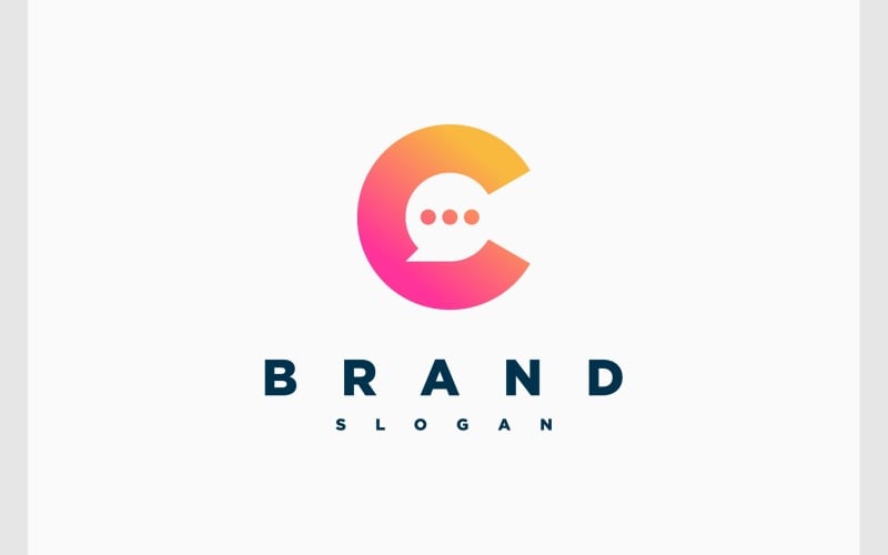 letter c bubble chat message logo original