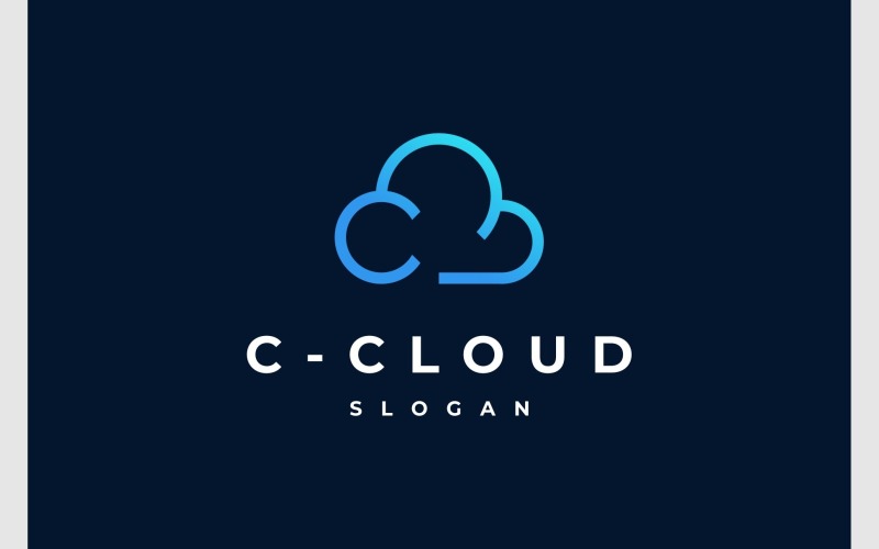 letter c cloud simple logo original