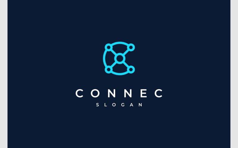 letter c connect technology logo original