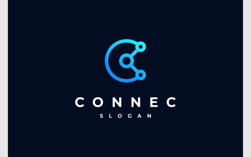 letter c connection technology logo original