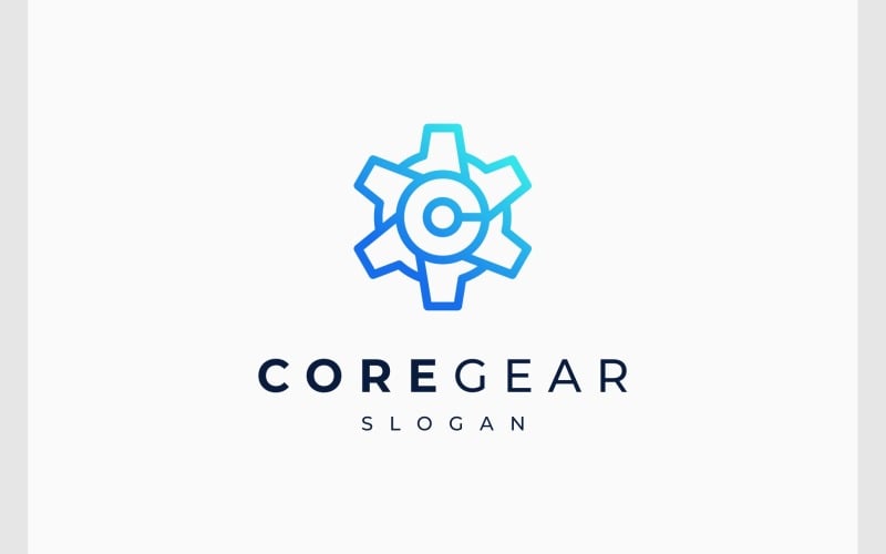 letter c gear cog machine logo original