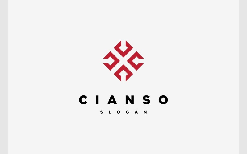 letter c geometric decoration logo original