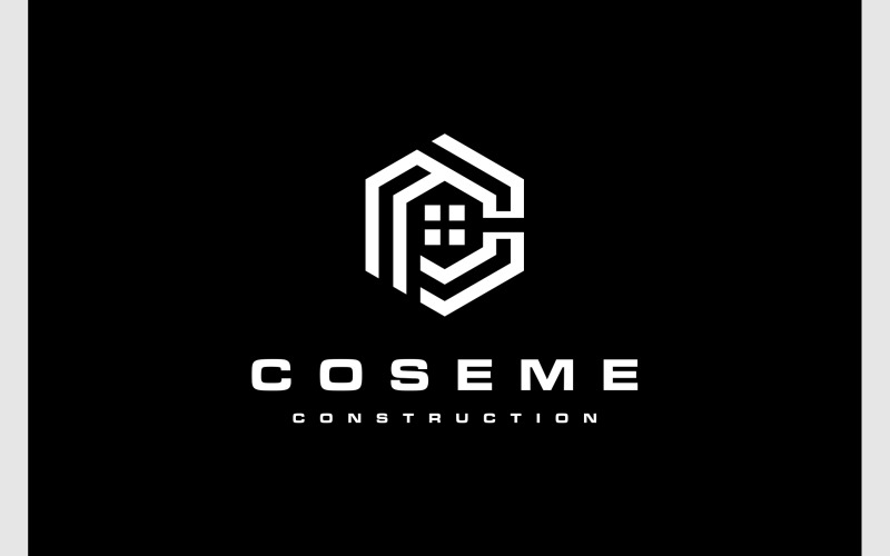 letter c hexagon construction logo original