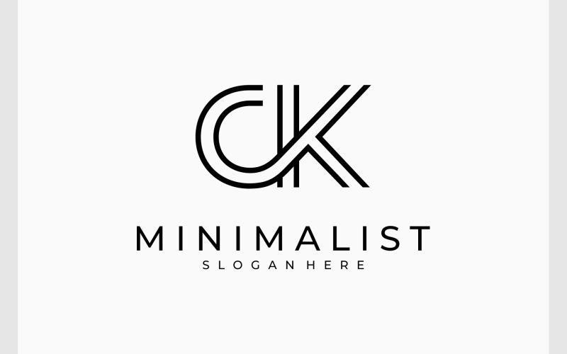 letter c k minimalist logo original