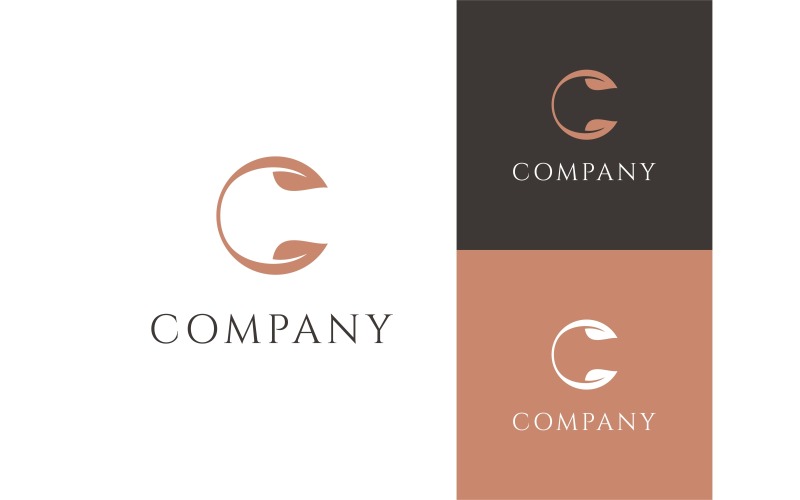 letter c leaf elegant logo original