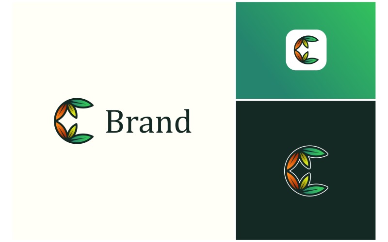 letter c leaf foliage nature logo original