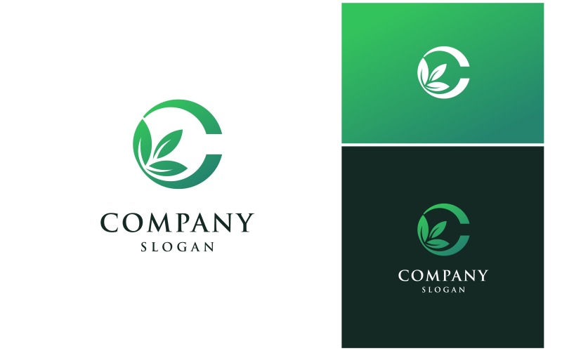 letter c leaf green nature logo original