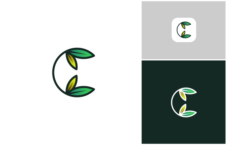 letter c leaf nature logo original