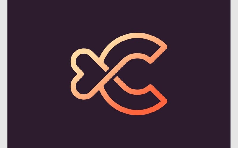 letter c love minimalist logo original