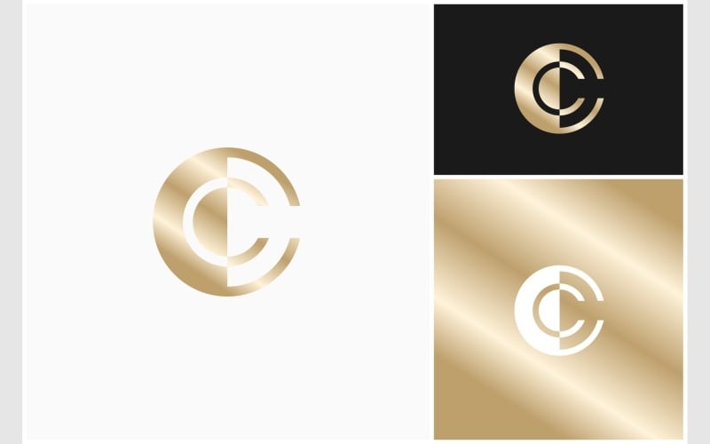 letter c or cc golden luxury logo original