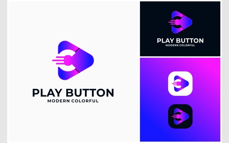 letter c play button fast logo original