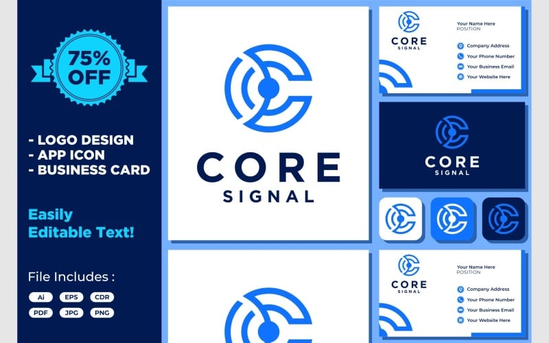 letter c signal internet technology original