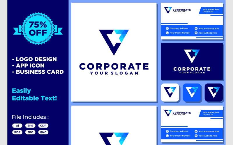 letter c triangle arrow success logo original