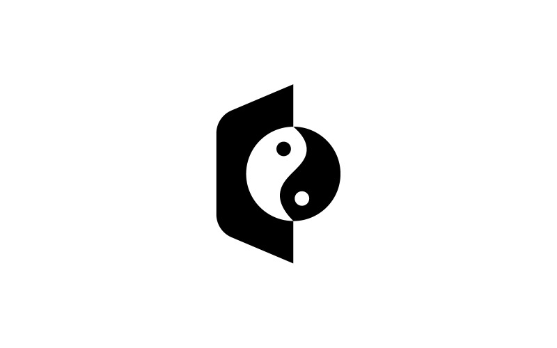letter c yin yang logo design template original