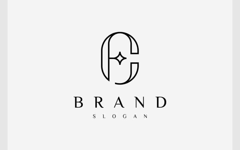 letter cf fc minimalist elegant logo original