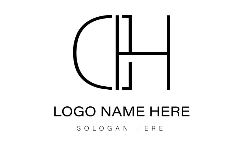 letter ch vector logo design template original