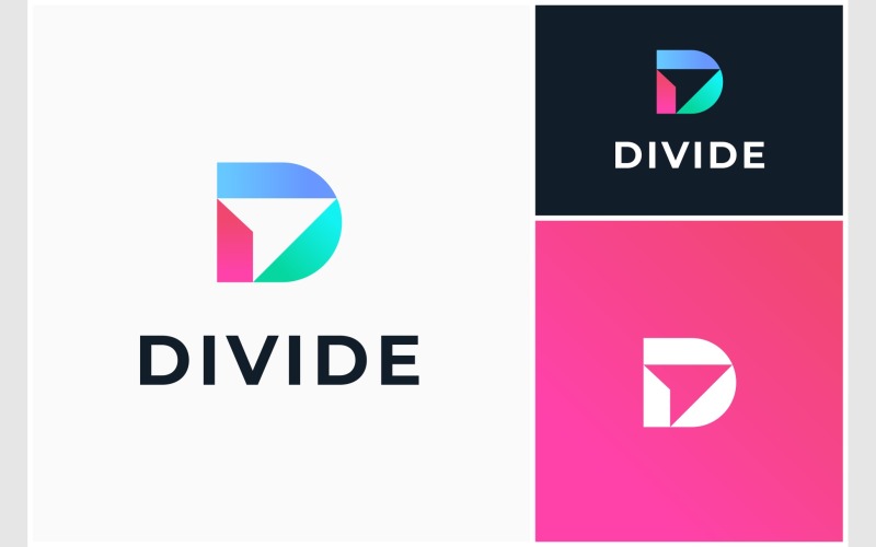 letter d arrow up modern colorful logo original