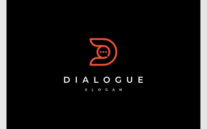 letter d bubble chat speech logo original